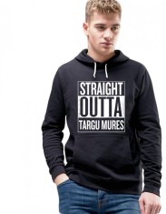 Hanorac Barbati Negru - Straight Outta Targu Mures foto