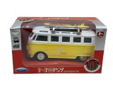Macheta replica Volkswagen T1 Surf din Metal galben