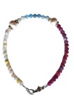 B259. Bratara de Luxe2, Perle Morganit Turmalina Aquamarin, Multicolor, 17 cm, RavariuArt