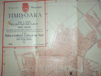 Planul Municipiului Timișoara 1943 foto