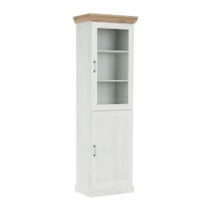 Vitrina pal alb pin nordic maro stejar salbatic Royal 57x39x187 cm