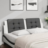 Perna pentru tablie pat, negru si alb, 160cm, piele artificiala GartenMobel Dekor, vidaXL