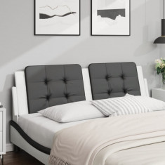vidaXL Pernă pentru tăblie pat, negru și alb, 160cm, piele artificială
