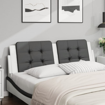 Perna pentru tablie pat, negru si alb, 160cm, piele artificiala GartenMobel Dekor foto