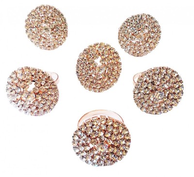 Set 6 Inel pentru servetele, Crystal Luxury, 4.5x4 cm, Gold, A80232 foto