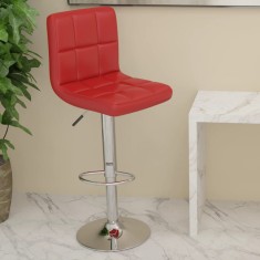 vidaXL Scaun de bar, roșu vin, piele ecologică