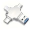 Card Reader 4 in 1, Active, compatibil IPhone, Ipad, Android, Mac, Windows, PC, Camera, Type-C, Lighting, Usb C, micro usb, usb 3.0, OTG, cititor exte