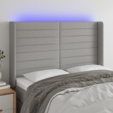 VidaXL Tăblie de pat cu LED, gri deschis, 147x16x118/128 cm, textil 3124186