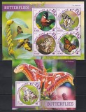 Sierra Leone 2016 - Fluturi, Colita + Bloc, Cota 22 Euro (Tiraj 1000 - Vezi Numerotarea !!!), MNH