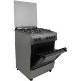 Aragaz FG60/60 Nevio Nuova Cucina, cuptor gaz, 4 arzatoare gaz, grill electric, rotisor, timer, termostat, Inox