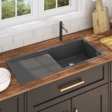 VidaXL Chiuvetă de bucătărie lucrată manual, negru, oțel inoxidabil