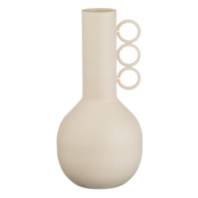 Vază Metalică, Model Special, Culoare Bej, &amp;Icirc;nălțime 22.5cm, Diametru 11cm foto