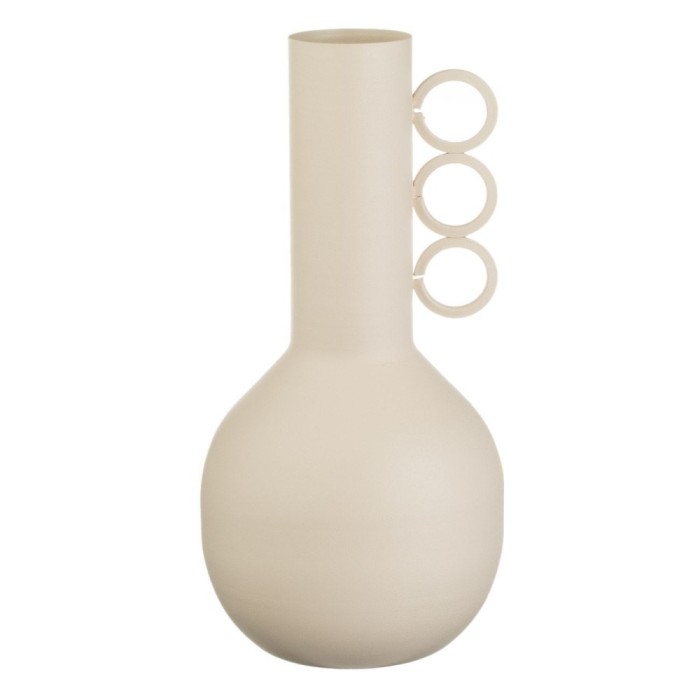Vază Metalică, Model Special, Culoare Bej, &Icirc;nălțime 22.5cm, Diametru 11cm