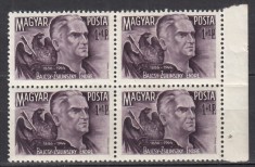 UNGARIA 1945 ENDRE BAJCSY-ZSYLINSZKY BLOC DE 4 TIMBRE MNH