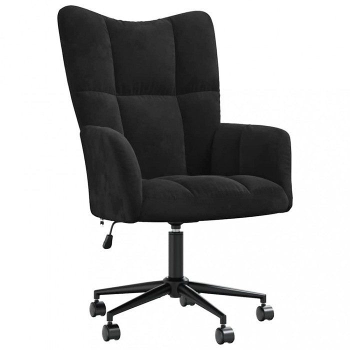 vidaXL Scaun de relaxare, negru, catifea