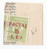 Romania, LP III.5/1928, Marci de factaj pe fragment 15, oblit., Stampilat