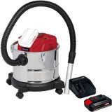 Einhell TE-AV 18/15 Li C PXC + Starter Kit - Aspirator pentru cenusa 100 mbar + Set 1 acumulator si incarcator Li-Ion 18 V 2.5 Ah