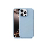 Husa compatibila cu iPhone 16 Pro, MagSafe, Design Woven, Soft Touch, Antisoc, Albastru Deschis