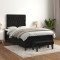 vidaXL Pat box spring cu saltea, negru, 120x200 cm, catifea 3138015