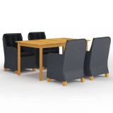 Cumpara ieftin Set mobilier de grădină, 5 piese, gri &icirc;nchis