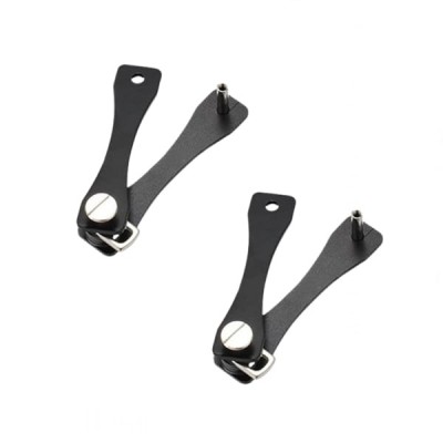 Pachet doua organizatoare chei, Compact Flex, tip breloc, ajustabil, Aluminiu, Negru foto