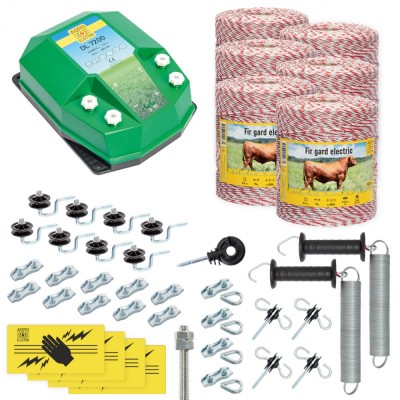 Pachet gard electric complet 6000&amp;nbsp;m, 7,2&amp;nbsp;Joule, pentru animale domestice foto