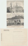 Ilustrata din Telciu jud Bistrita aprox 1910 Biserica &amp; Scoala, necirculata, Printata, Bistrita-Nasaud