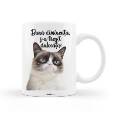 Cana alba personalizata "Buna dimineata, s-a trezit dulceata!", INOVATIX&reg;. 330ml