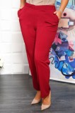 Cumpara ieftin Pantalon Elegant Cu Talie Inalta Bordo - 60Marimea, Yves