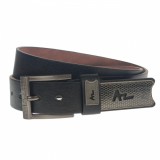 Curea barbati, casual-eleganta, din piele ecologica, latime 3.5 cm, negru - CK152N, CK LEATHER