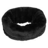 Fular Circular Fleece Negru Imitatie Blană cu Siret, CMCLASS