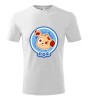 Tricou Personalizat Alb cu Catelus Zambitor , Design Amuzant pentru Barbati