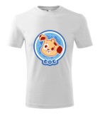 Tricou Personalizat Alb cu Catelus Zambitor , Design Amuzant pentru Barbati