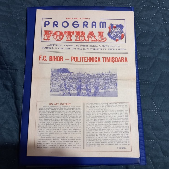 Program F C Bihor - Poli Timisoara