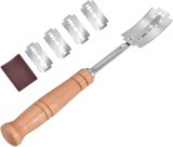Cutit Paine Jormftte, Inox/Lemn, 18.5cm + 5 Lame Rezerva, Protector Lama, Profesional