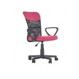 Scaun birou pentru copii cu plasa textila, HM Timmy, ergonomic, inaltime reglabila, structura polipropilena, Rotire 360 ˚, 120 kg, roz