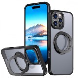 Husa de protectie din Silicon, Compatibil iPhone 11, Magnet Magsafe, Suport pentru telefon, Margini ridicate pentru protectie ecran si camera, Negru,