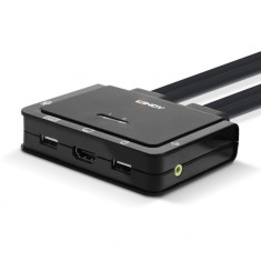 Switch KVM 2 porturi HDMI 4K60Hz, USB Type C, USB 2.0 &amp; Audio, Lindy L42347