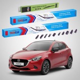 Cumpara ieftin Ștergătoare Mazda 2 DJ Facelift 2019-2023 | Set Față și Spate Flat Premium &ndash; TeamCar&reg;