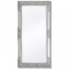 Oglinda verticala in stil baroc, 100 x 50 cm, argintiu foto