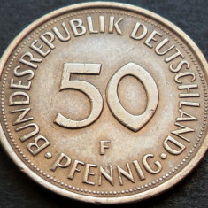 Moneda 50 PFENNIG - RF GERMANIA, anul 1978 * cod 747 - Litera F