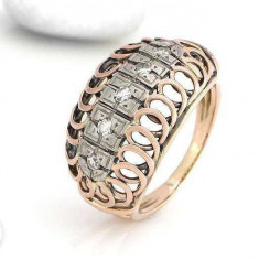 inel antik aur 14k diamantete 0,25 ct