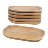 Set 6 farfurii lemn fag forma ovala mare 30x24cm Zilan EXT 6180