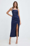 Bardot rochie LORELAI culoarea albastru marin, maxi, mulata, 59229DB