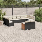 Gossi set canapele de gradina, 12 piese, cu perne, negru, poliratan