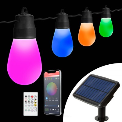 Sir lumini solare inteligente - LED RGBIC 15 buc - 6,5 m - bluetooth Best CarHome foto
