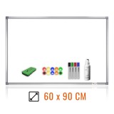 Pachet tabla magnetica alba 60&amp;#215;90 cm, cu accesorii incluse, VISUAL