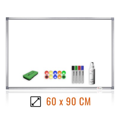 Pachet tabla magnetica alba 60&amp;amp;#215;90 cm, cu accesorii incluse, VISUAL foto