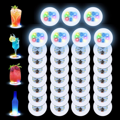 L Coaster, Pachet 35 6 autocolante LED Bar cu iluminare Subtire pentru băuturi T foto