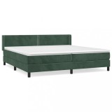 Cumpara ieftin Pat box spring cu saltea, verde inchis, 200x200 cm, catifea